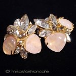 天然石　ローズクオーツ クリスタル　イヤリング