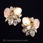 天然石　ローズクオーツ クリスタル　イヤリング