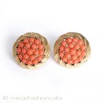 Trifari　 トリファリ コーラル花イヤリング