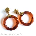 Trifari　トリファリ べっ甲フープイヤリング