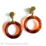 Trifari　トリファリ べっ甲フープイヤリング