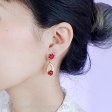 （画像用） Trifari　 トリファリ 赤いお花　イヤリング