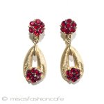 Trifari　 トリファリ 赤いお花　イヤリング