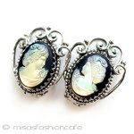 White & Davis 刻印　 カメオ　イヤリング