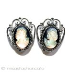 White & Davis 刻印　 カメオ　イヤリング