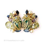 Ｈｏｂｅ　イヤリング 豪華ビジューフラワー