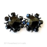 ミリアムハスケル刻印 ガラスの花イヤリング