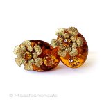 ミリアムハスケル刻印 べっ甲お花イヤリング