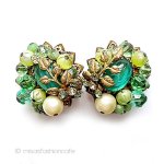 JONNE刻印　イヤリング パール＆ガラスのお花