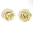 （画像用） 本象牙アイボリー12K 豪華ローズイヤリング