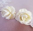 （画像用） 本象牙アイボリー12K 豪華ローズイヤリング