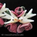 鳥お花ブーケイヤリング