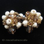 DeMario NY イヤリング お花・バロックパール