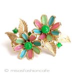 Ｔｒｉｆａｒｉ　トリファリ ガラスの花イヤリング