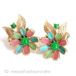 Ｔｒｉｆａｒｉ　トリファリ ガラスの花イヤリング