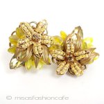 Ｒｏｂｅｒｔ　イヤリング イエロー・ガラスの花