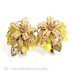 Ｒｏｂｅｒｔ　イヤリング イエロー・ガラスの花