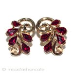 Trifari　 トリファリ ルビーRSイヤリング
