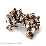 ヴィンテージイヤリング Robertクリスタルの花