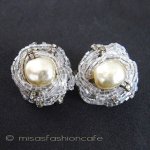 SANDOR刻印イヤリング バロックパール＆RS