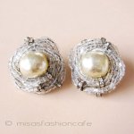 SANDOR刻印イヤリング バロックパール＆RS