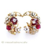 Ｒｏｂｅｒｔ　ロバート　 ムーン月型花イヤリング