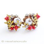 Ｒｏｂｅｒｔ　ロバート　 コーラル花イヤリング