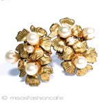 ミリアム　ハスケル パールお花イヤリング