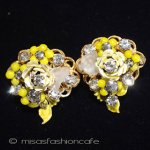 Ｒｏｂｅｒｔ　イヤリング イエローガラスの花