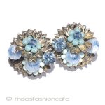 Ｒｏｂｅｒｔ　イヤリング ブルーガラスのお花