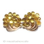 Trifari　 トリファリ クリスタル花イヤリング