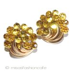 Trifari　 トリファリ クリスタル花イヤリング