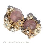 Ｒｏｂｅｒｔ　イヤリング ガラス＆パール小花