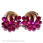 Trifari　 トリファリ クリスタル花イヤリング