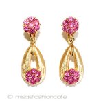 ヴィンテージジュエリー トリファリ花イヤリング