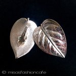 Trifari　 トリファリ 銀葉　イヤリング