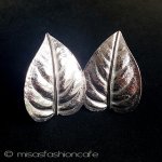 Trifari　 トリファリ 銀葉　イヤリング