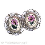 モザイクお花イヤリング