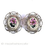 モザイクお花イヤリング