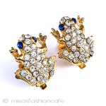 クリスタル蛙イヤリング