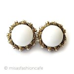 ミリアムハスケル刻印 ミルクガラスの小花