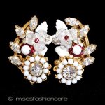 Ｒｏｂｅｒｔ　イヤリング RSミルクガラスの花