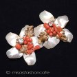 （画像用） DeMario NY　イヤリング 珊瑚マザーオブパール花