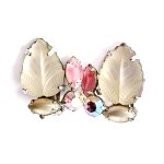 ヴィンテージイヤリング Coro　ガラスリーフ