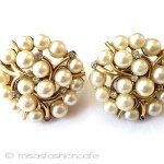 ヴィンテージイヤリング トリファリ　パールブーケ