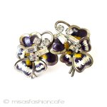 ヴィンテージイヤリング CarlArt銀製 すみれの花　