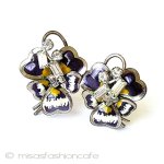 ヴィンテージイヤリング CarlArt銀製 すみれの花　