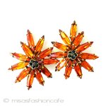 ヴィンテージイヤリング WEISS ガラスフラワー