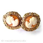 アンティークイヤリング 12Kgf刻印　カメオ