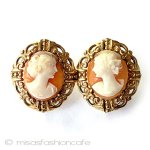 アンティークイヤリング 12Kgf刻印　カメオ